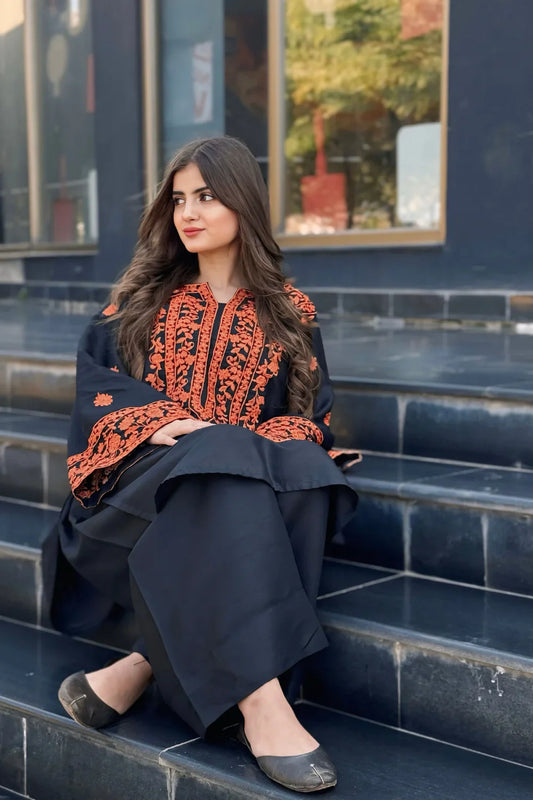Black Classic Embroidery 2PC