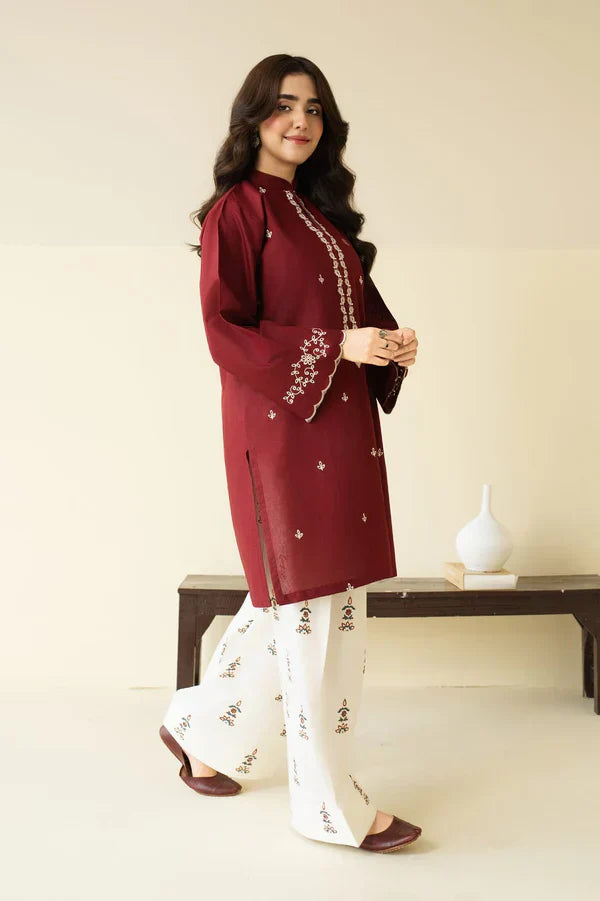 Berry Emb Farshi Shalwar Set
