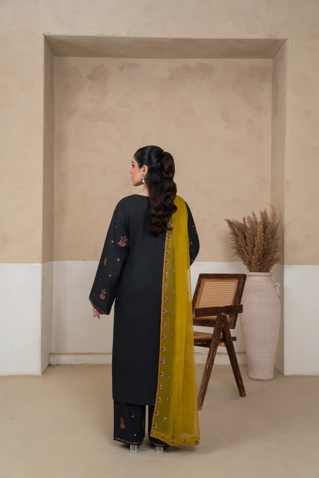 OLIVE EMBROIDERED 3PCS