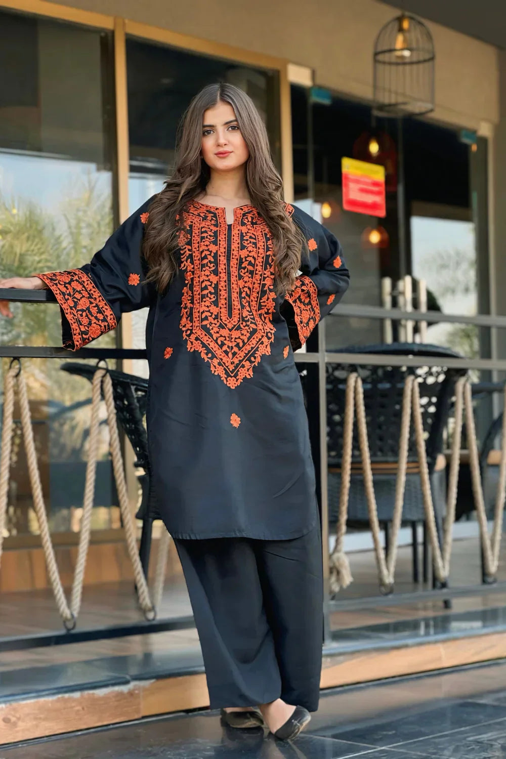 Black Classic Embroidery 2PC