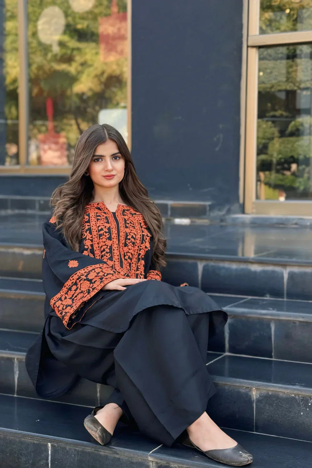 Black Classic Embroidery 2PC