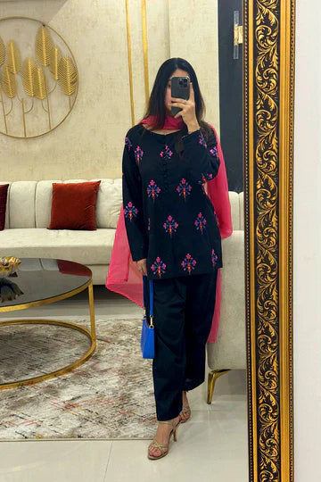 Black Blossom 3Pc Suit