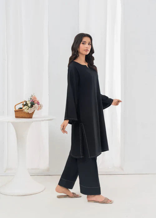 PLAIN BLACK FARSHI SHALWAR 3PCS - Stylish Collection